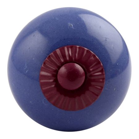 Slate Blue Purple Fitting Ceramic Knob